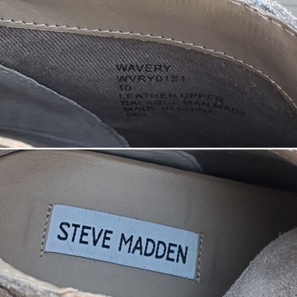 Steve Madden Waverly Taupe Suede Leather Platform Sneaker Wedge Ankle Booties 10 - Picture 8 of 9